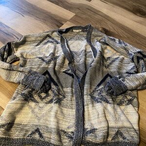 Buckle Blue and Cream Cardigan